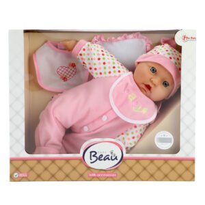 Baby Beau pop in cadeauverpakking met hartjes pyjama