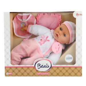 Baby Beau pop in geschenkverpakking met teddybeer slab