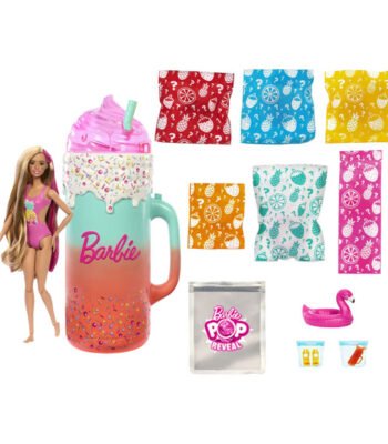 Barbie Modepop Reveal Rise And Surprise Cadeauset met verrassingen en accessoires in kleurrijke beker