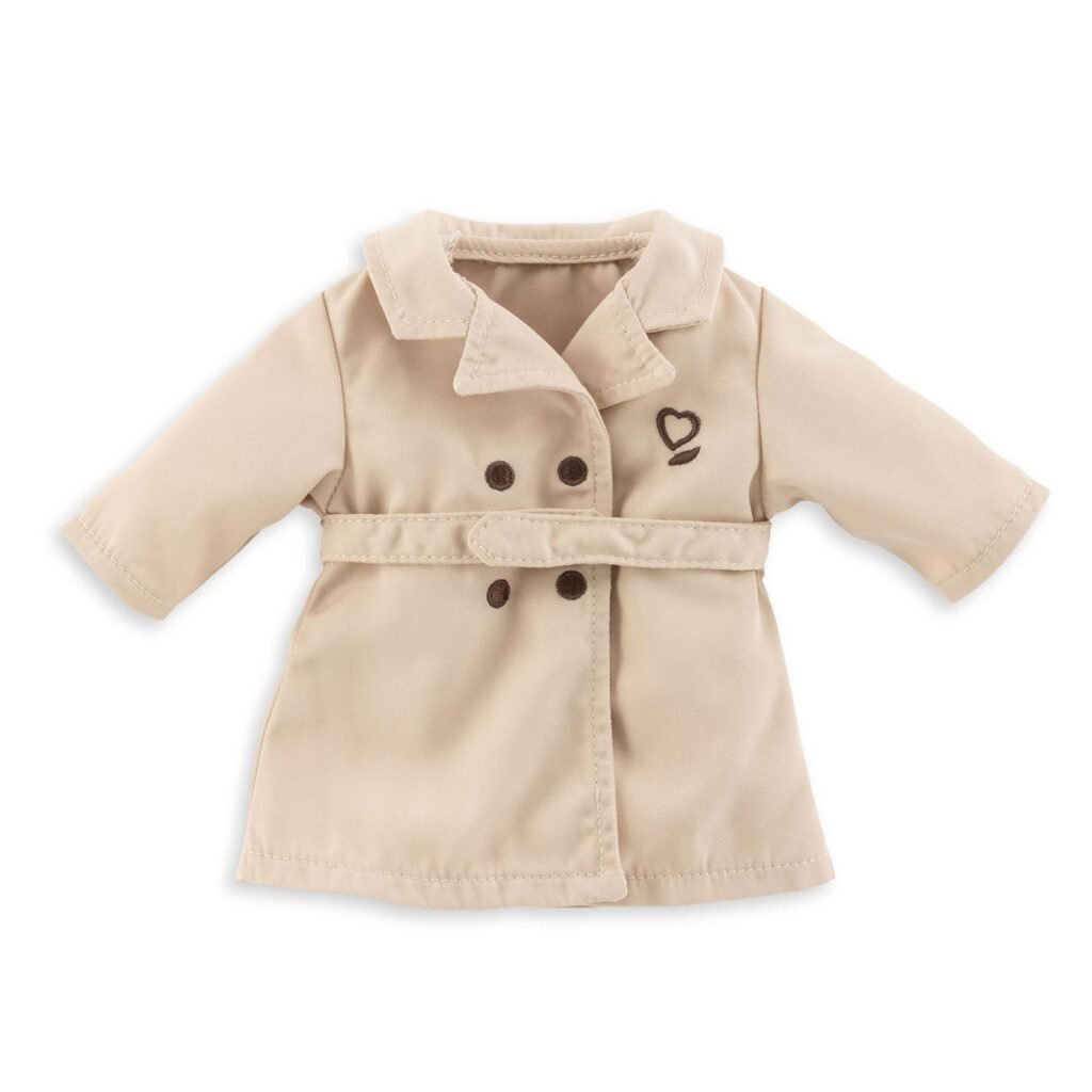 Ma Corolle - poppenjas Beige trenchcoat voor pop met hartje detail van Corolle
