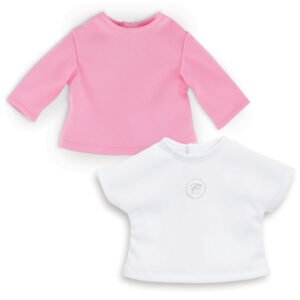 Set van roze en wit Corolle T-shirt voor 36 cm poppen