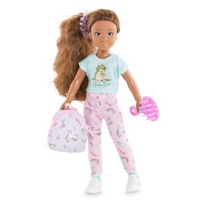 Speelpop met lange krullen en fantasie eenhoornoutfit van Corolle Girls