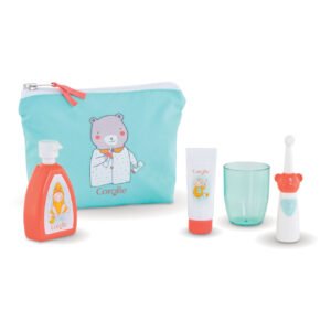 Corolle mon grand poupon - poppen verzorgingsset in tasje voor babypoppen van Corolle met accessoires en blauwe toilettas