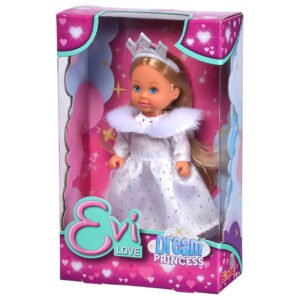 Evi Love Dream Princess pop in roze verpakking met kroon en jurk