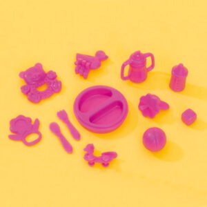 evi love Roze speelgoed accessoires voor poppen, inclusief flesjes en bord