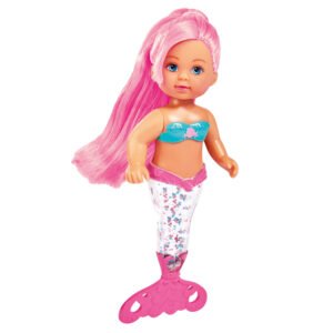 Evi Love zeemeermin pop met roze haar en blauwe top