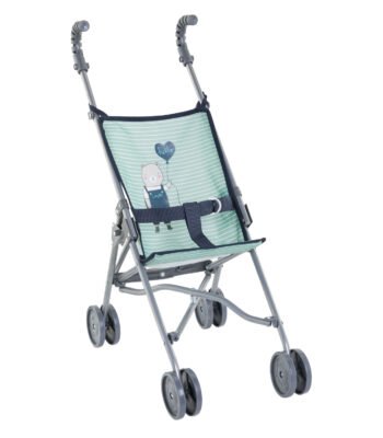 Groene Corolle mon grand poupon poppenbuggy Salie met berenprint en veiligheidsgordel