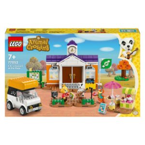 Voorkant van LEGO Animal Crossing 77052 met K.K.'s Concert op het dorpsplein