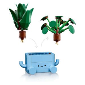 Wisselbare plantenopzetstukken voor LEGO Botanicals Happy Plants blauwe pot