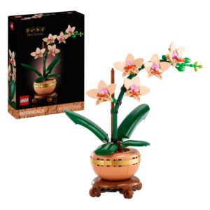 LEGO Botanicals 10343 miniorchidee bouwset met doos en modelweergave