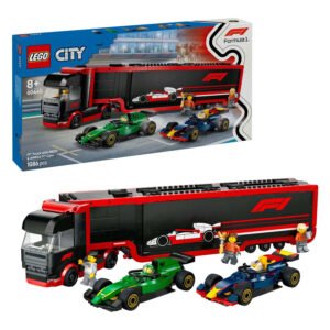 LEGO City 60445 F1 Truck met rb20 en amr24 f1 auto's met minifiguren