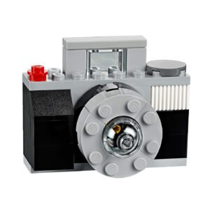 LEGO Classic camera in zwart-grijs design met rode knop