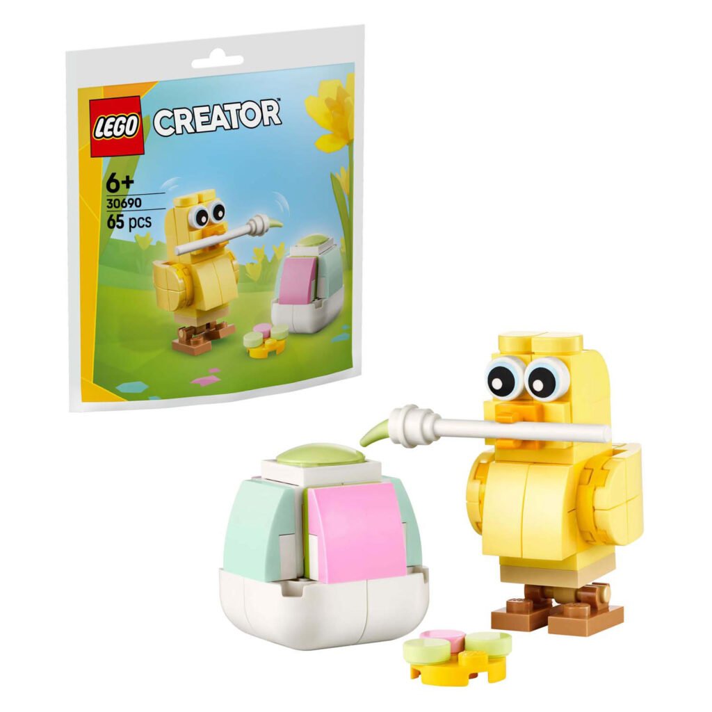LEGO Creator 30690 paasei schilderen met kuiken met verfset en polybag op de achtergrond