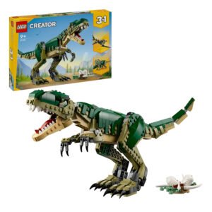 LEGO Creator 31151 T.rex model met doos en eieren op witte achtergrond