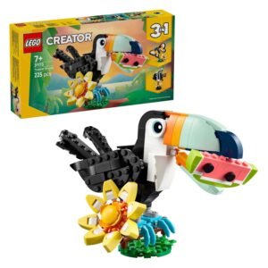 Gebouwde LEGO Creator 31173 wilde dieren: tropische toekan met bloem en fruit uit de Creator 3-in-1 set
