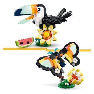 LEGO Creator modellen van toekan en vlinder met bloemen uit set 31173