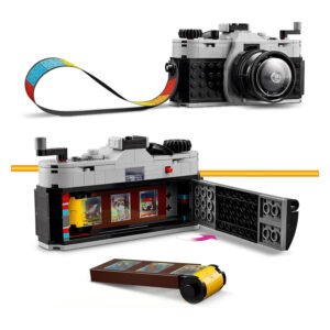 LEGO Creator vintage fotocamera met kleurrijk filmrolletje en filmstroken