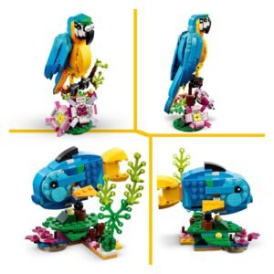 LEGO Creator 3-in-1 set met papegaai, vis en kikker modellen