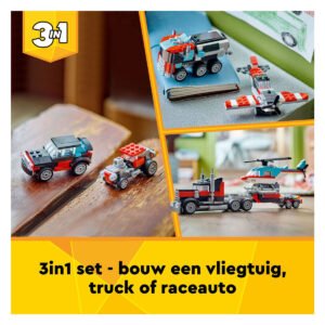 LEGO Creator 3in1 speelgoedvoertuigen: truck, raceauto en vliegtuig