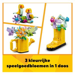 LEGO Creator bloemen in gieter, regenlaars en papegaaien in één set