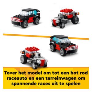 LEGO Creator raceauto, hot rod en terreinwagen in één set