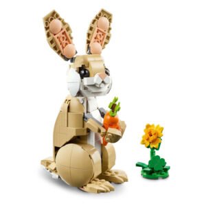 LEGO konijnmodel met wortel en zonnebloem van Creator 3-in-1 set