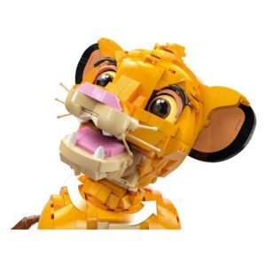 Close-up van LEGO Disney Simba met draaibare kop
