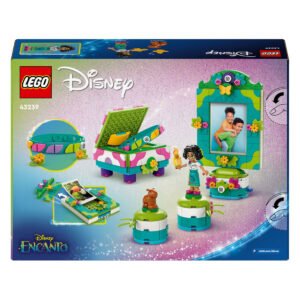 Achterkant van LEGO Disney Encanto bouwdoos met details van functies