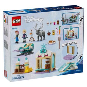 Achterkant van LEGO Disney Frozen Anna's Slee avontuur met bouwinstructies en onderdelen