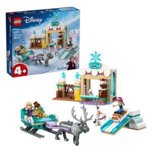 LEGO Disney Princess 43256 Anna's Slee-avontuur set met doos en opgebouwde scènes