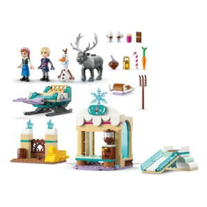 Overzicht van LEGO Disney Frozen set met figuren van Anna, Kristoff, Olaf en Sven