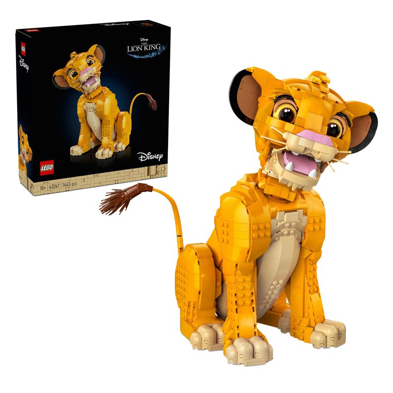 LEGO Disney 43247 jonge Simba de Leeuwenkoning met verpakking zichtbaar