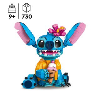 LEGO Disney Stitch 730 stukjes met leeftijd op witte achtergrond