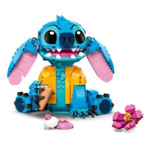 LEGO Disney Stitch close up met bloemenaccessoires en ijsje