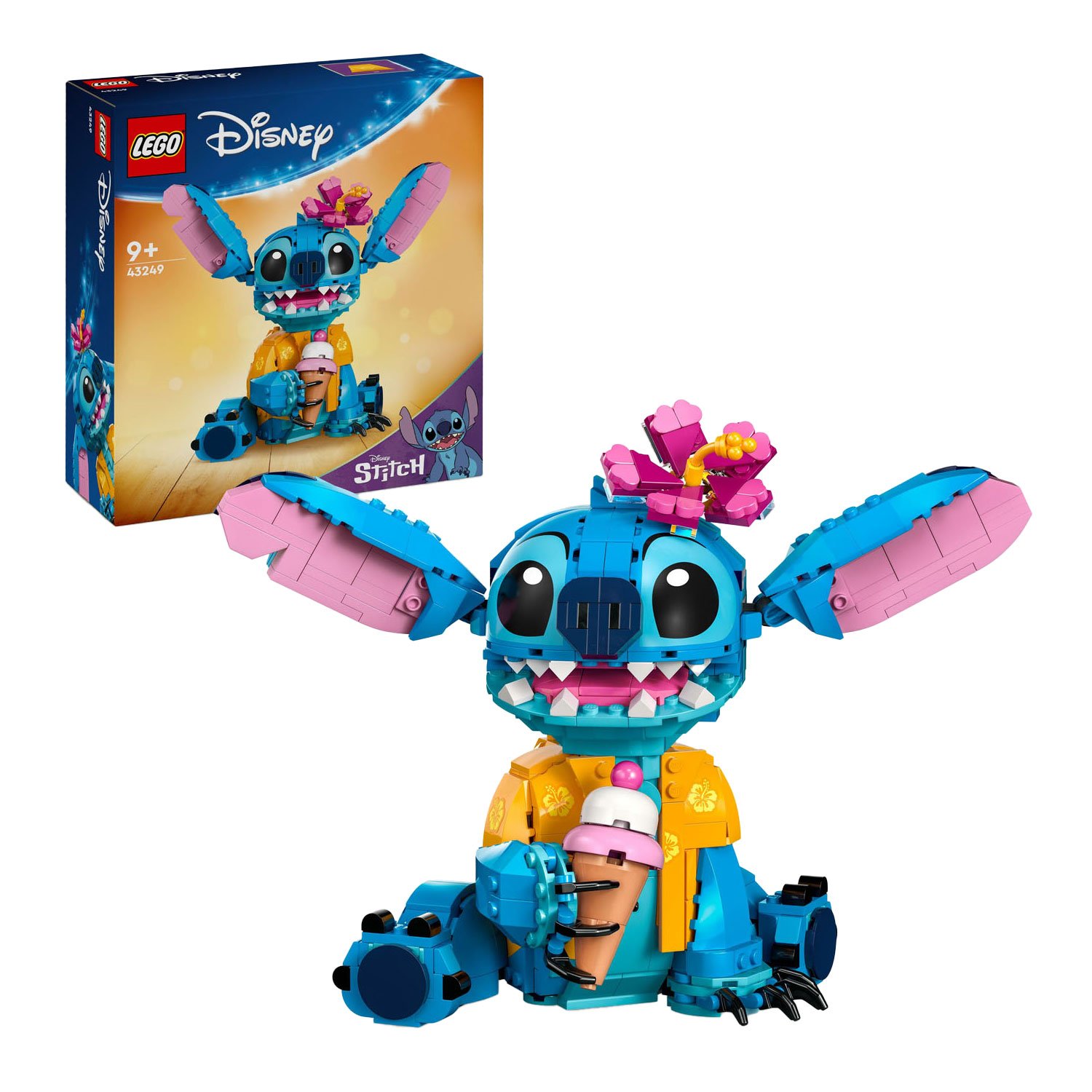 lego-disney-stitch-gebouwd-met-verpakking LEGO Disney 43249 Stitch close up gebouwd figuur met verpakking