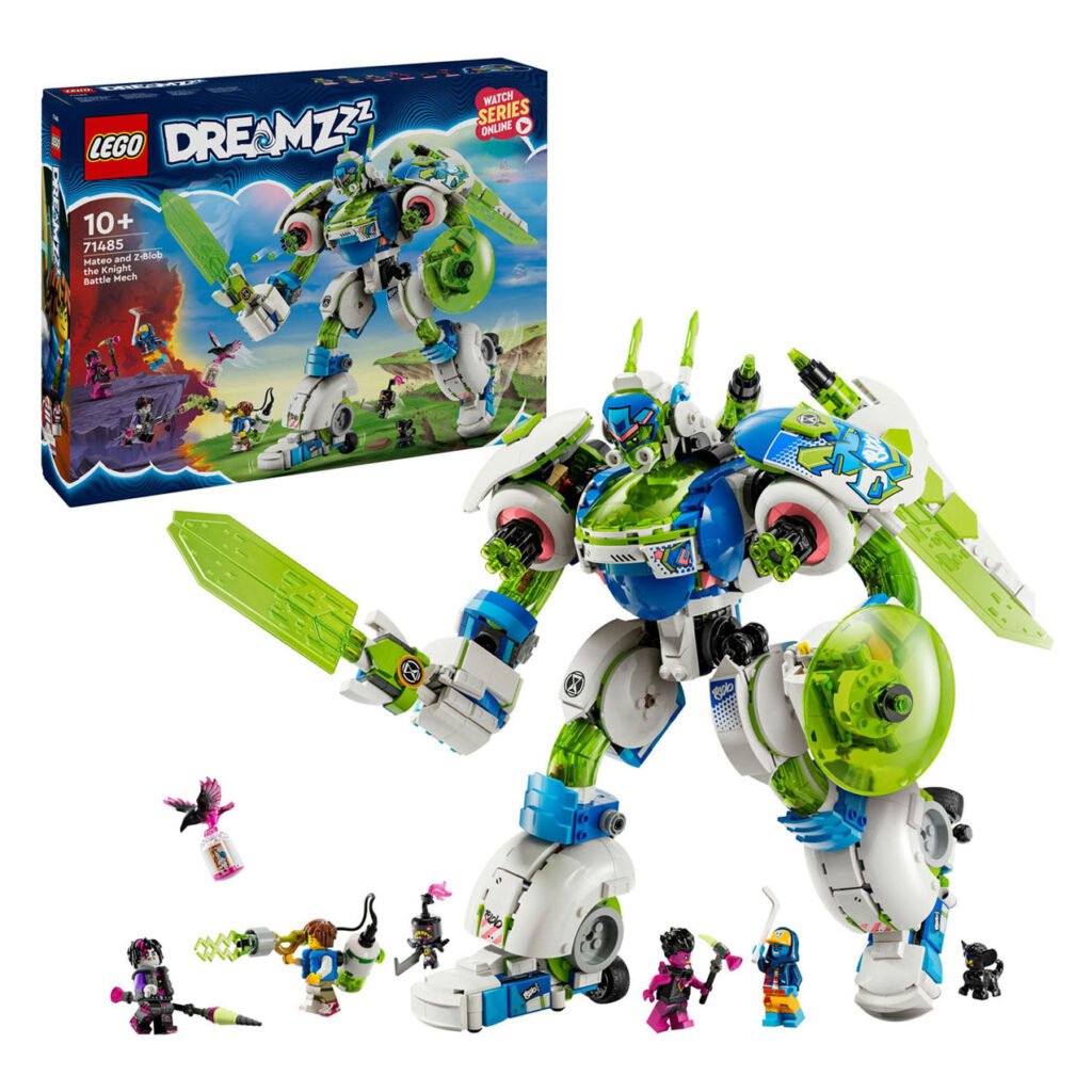 LEGO DREAMZzz 71485 Mateo en Z-Blob de riddermecha set 71485 met robot en doosverpakking