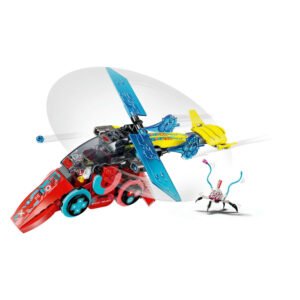LEGO Dreamzzz Cooper's Gaming Controller Jet in actie met draaiende propellers en vijandige robot