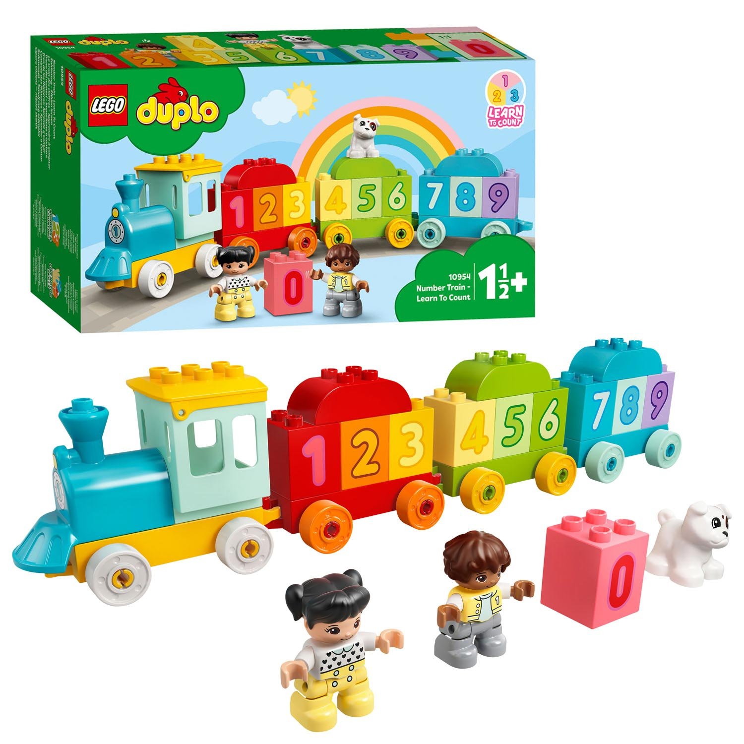 lego-duplo-10954-cijfertrein-met-verpakking LEGO DUPLO 10954 mijn eerste getallentrein 10954 met doos en speelfiguren