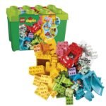 LEGO DUPLO 10914 luxe opbergdoos met bouwstenen verspreid voor luxe opbergdoos