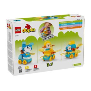 Achterkant van LEGO DUPLO 3-in-1 doos met dierfiguren