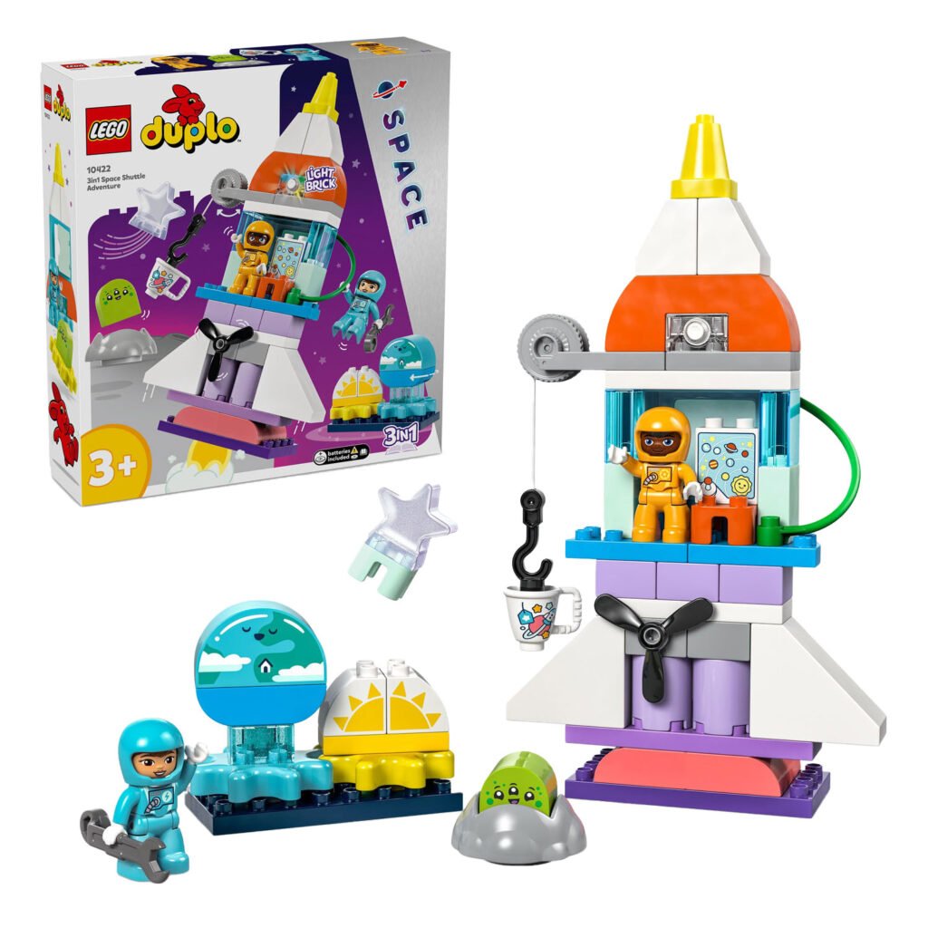 LEGO DUPLO Town 10422 3-in-1 ruimteavontuur speelset met doos, raket en speelfiguren