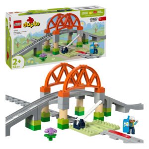 LEGO DUPLO Town 10426 Treinbrug en Rails Uitbreidingsset met doos en onderdelen opgebouwd