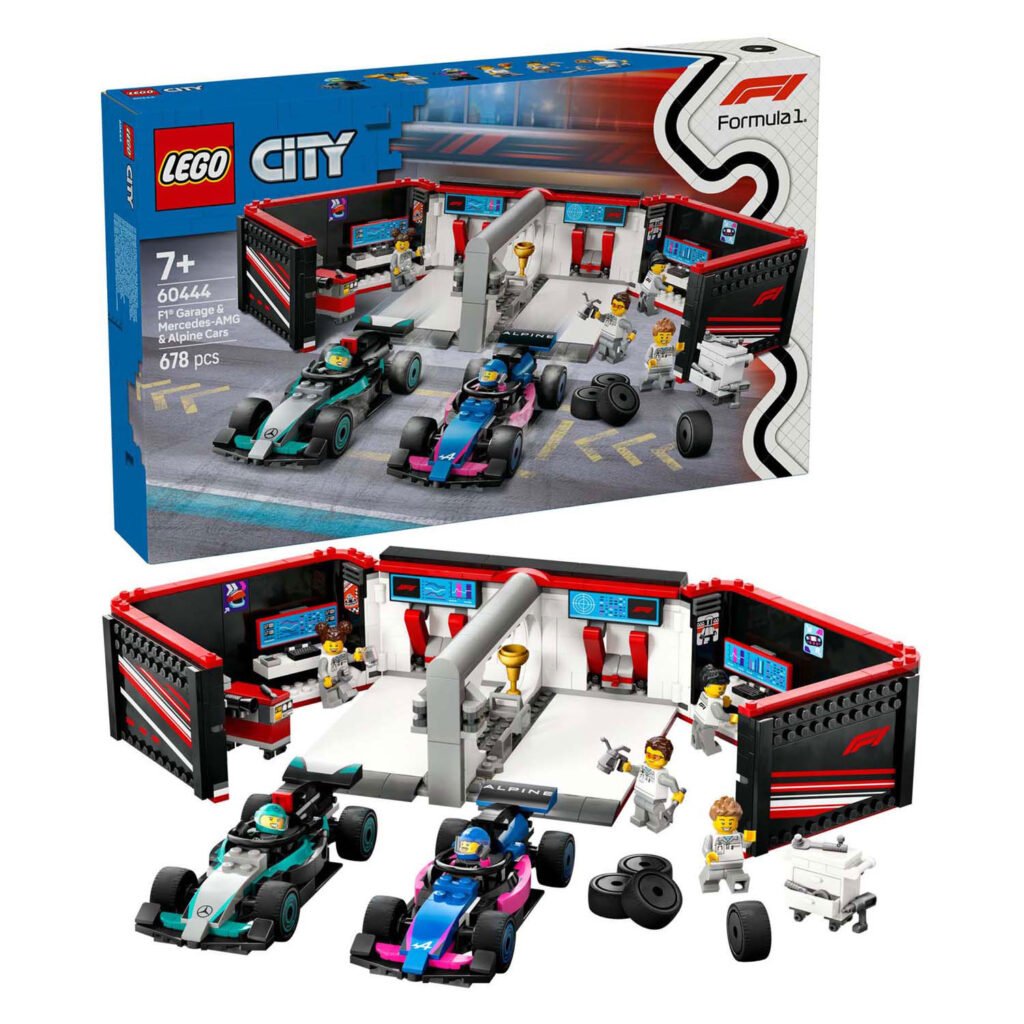 LEGO City 60444 f1 garage met Mercedes-amg en alpine auto's met doos