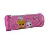 Glitter etui L.O.L. Surprise! roze met poppen en ritssluiting