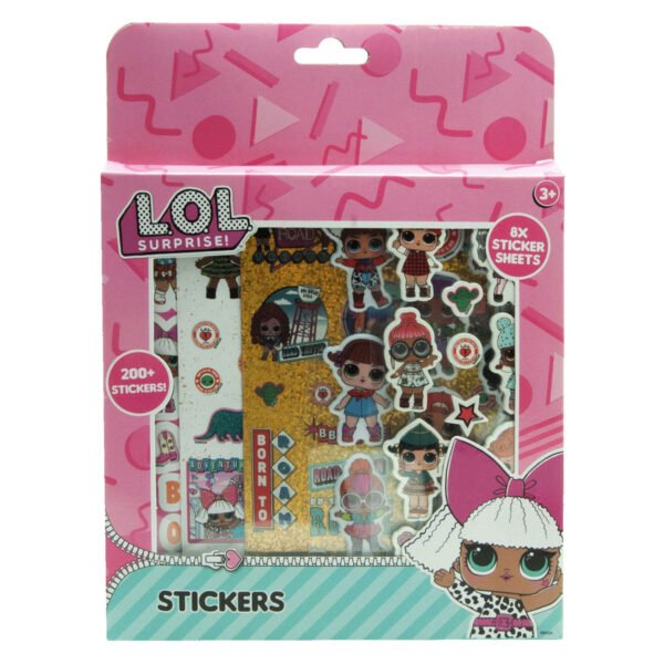 L.O.L. stickerset met 8 vellen en meer dan 200 kleurrijke stickers voor kinderen