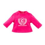 Corolle fuchsia T-shirt voor poppen met wit logo