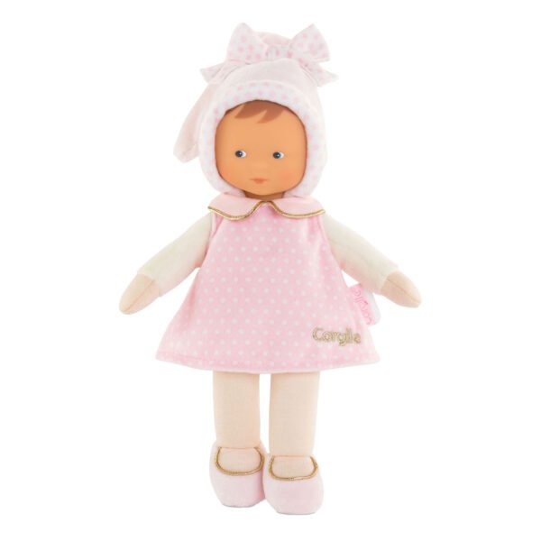 Staande Corolle mon doudou miss Starry Dreams pop met roze jurkje en sterretjesmotief