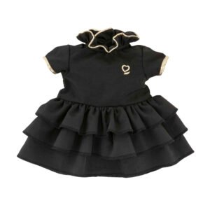 Corolle Zwarte jurk voor babypop met gouden details en ruches