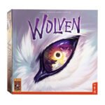 Bordspel Wolven doos met illustratie van een wolvenoog en kleurrijk artwork 999 Games Wolven - Bordpel