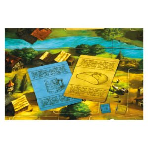 Close-up van Brood & Bier speelkaarten met brood en bier illustraties van 999 games